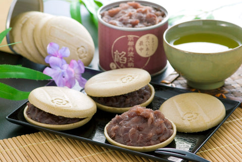 Homemade Monaka with Kyoto Hojicha Shell and Tamba Azuki Bean Filling