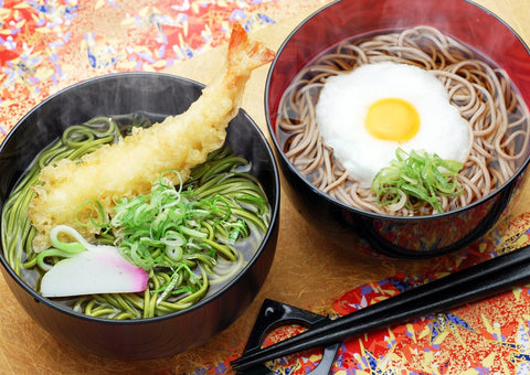 Uji Matcha and Hojicha Soba (6 servings) with Special Dipping Sauce