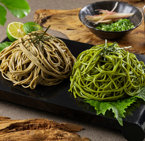 Uji Matcha and Hojicha Soba (6 servings) with Special Dipping Sauce