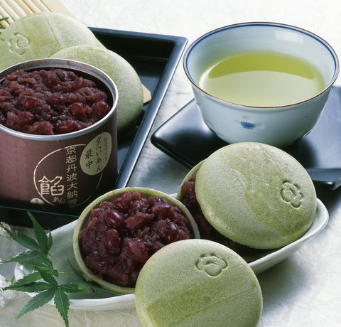 Two Varieties of Homemade Monaka: Kyoto Hojicha Shell, Matcha Shell, Tanba Azuki Bean Filling, Matcha Filling - Gift