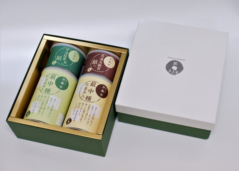 Two Varieties of Homemade Monaka: Kyoto Hojicha Shell, Matcha Shell, Tanba Azuki Bean Filling, Matcha Filling - Gift